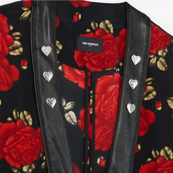 The Kooples Silk Sleeping Roses Printed Kimono - Picture 5 of 12